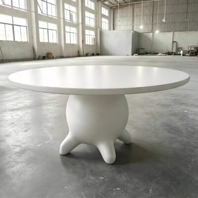 2 Art‑Shaped Fiberglass Round Table Furniture for Lobby Mall