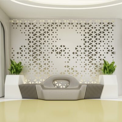 设计款座椅2 Mall Fiberglass Planter & Bench Combination