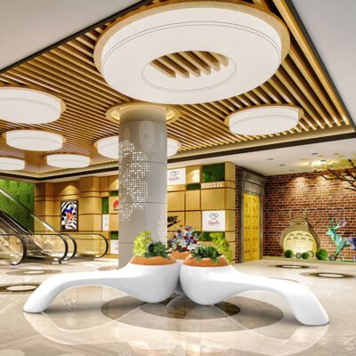 Creative FRP Pipe Sculpture Bench