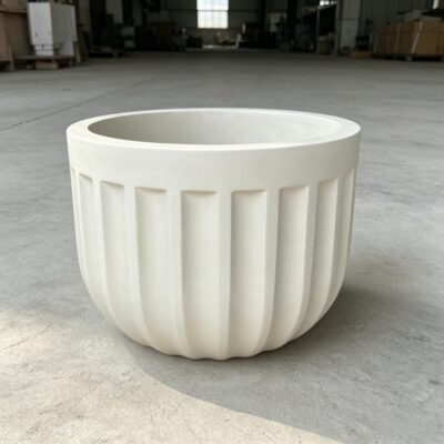 Fluted GFRC Concrete Outdoor Planter Pot