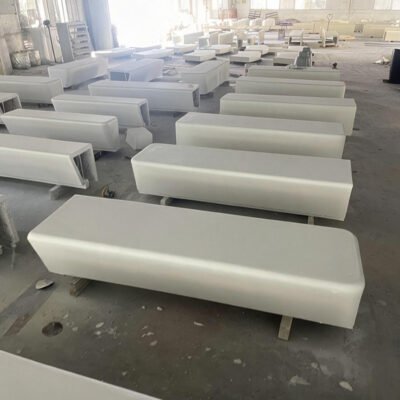 Straight GRC / GFRC Bench, Minimalist Outdoor Seat