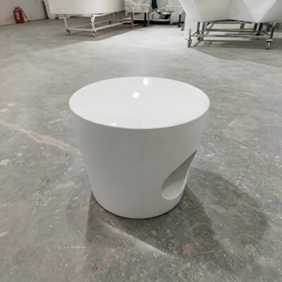 1 Fiberglass Round Hollow Cutout Side Table Furniture