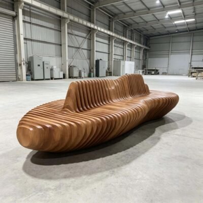 Mountain‑Shape Parametric Wood Bench