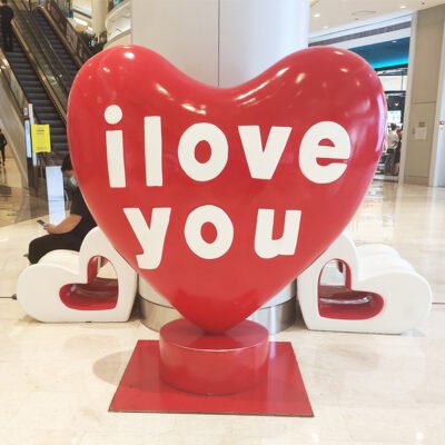 1 Fiberglass Heart Sculpture