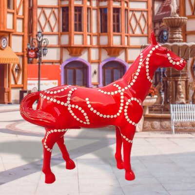 01 (1) Fiberglass Painted Horse Sculpture