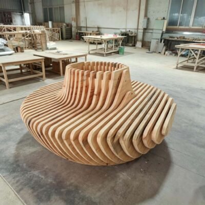 Circular Parametric Wood Tree Surround Bench